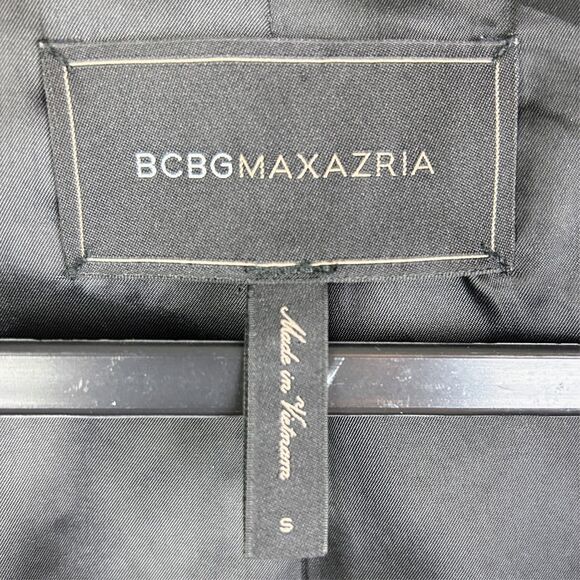BCBGMaxazria Blazer Jacket Black Long Sleeve Button Front Career Workwear sz S - Picture 10 of 10